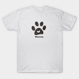 Mommy name made of hand drawn paw prints T-Shirt